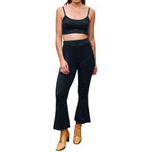 Load image into Gallery viewer, Cropped Bell Bottoms - Solid Black
