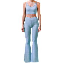 Load image into Gallery viewer, Ribbed Bell Bottoms - Sky

