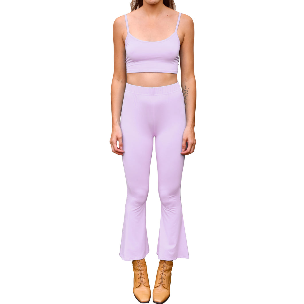 Cropped Bell Bottoms - Solid Lavender