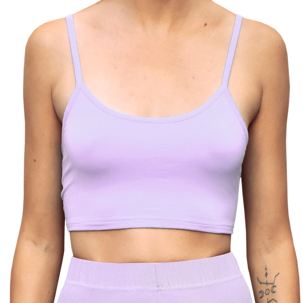 Cropped Tank Top - Solid Lavender