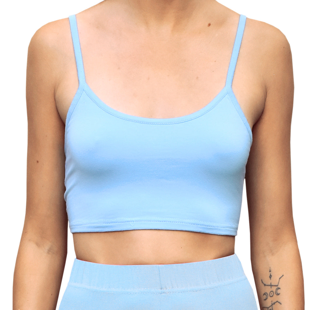 Cropped Tank Top - Solid Light Blue