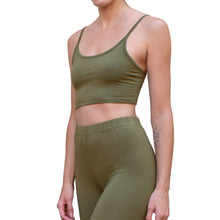 Load image into Gallery viewer, Cropped Bell Bottoms - Solid Olive
