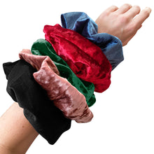 Load image into Gallery viewer, Oversized Velvet Scrunchie - Dark Green
