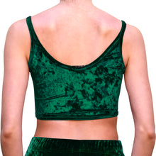 Load image into Gallery viewer, Velvet Cropped Tank Top - Dark Green
