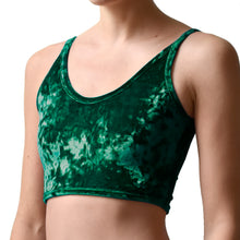 Load image into Gallery viewer, Velvet Cropped Tank Top - Dark Green

